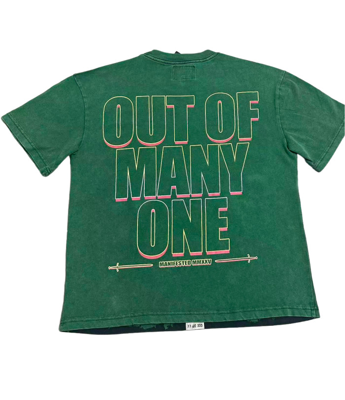 [Buy Two Get One Free]Skull with Rose Wreath Print Washed Version Tee 3 colors 28494382