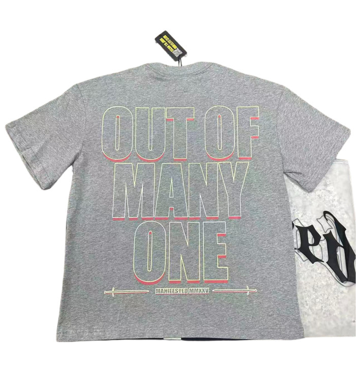 [Buy Two Get One Free]Skull with Rose Wreath Print Washed Version Tee 3 colors 28494382