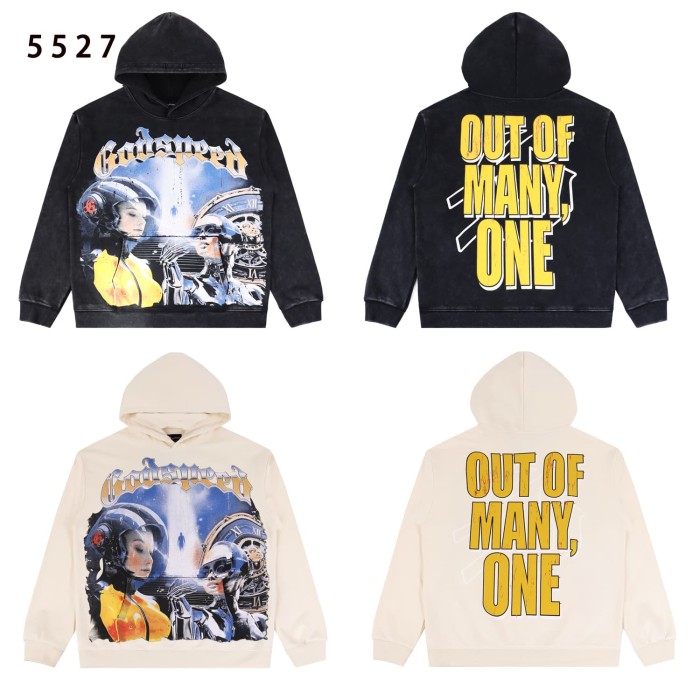   Robot Print Washed Version Hoodie 2 colors 28495504