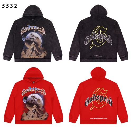 [Buy One Get One Free] Skeleton Pyramid Moon Print Washed Version Hoodie 2 colors 28495501