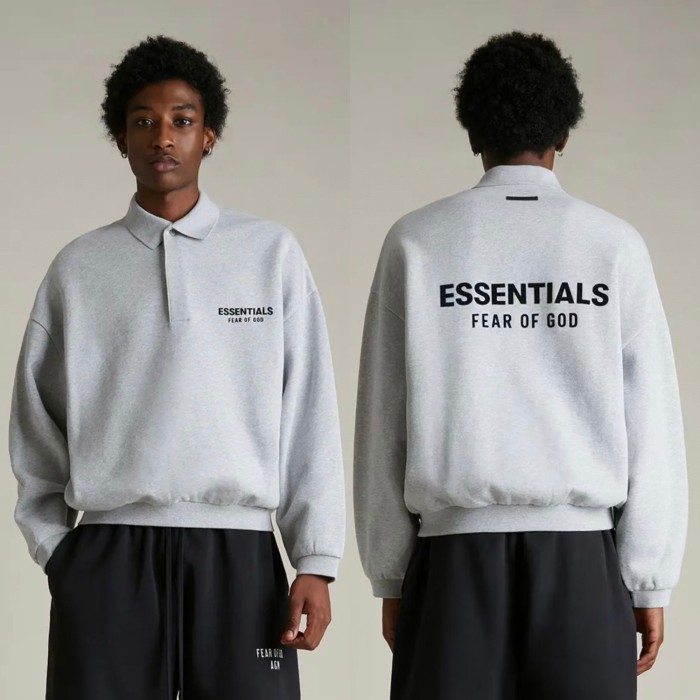 [Big & Tall for weights up to 220 lbs]1:1 quality version Silicone Letter Lapel Holiday Core Fleece Polo Hoodie 3 colors 28496740