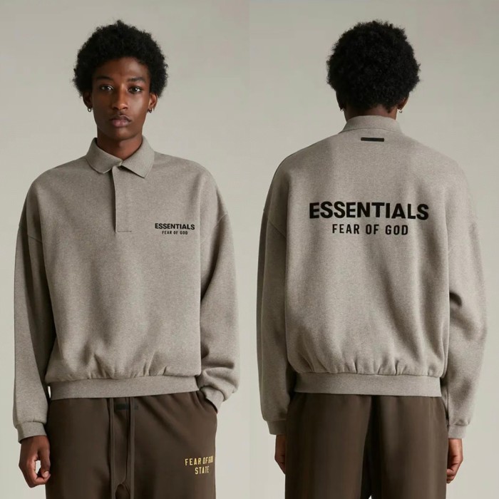 [Big & Tall for weights up to 220 lbs]1:1 quality version Silicone Letter Lapel Holiday Core Fleece Polo Hoodie 3 colors 28496740