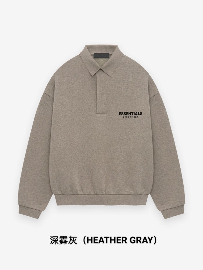 [Big & Tall for weights up to 220 lbs]1:1 quality version Silicone Letter Lapel Holiday Core Fleece Polo Hoodie 3 colors 28496740