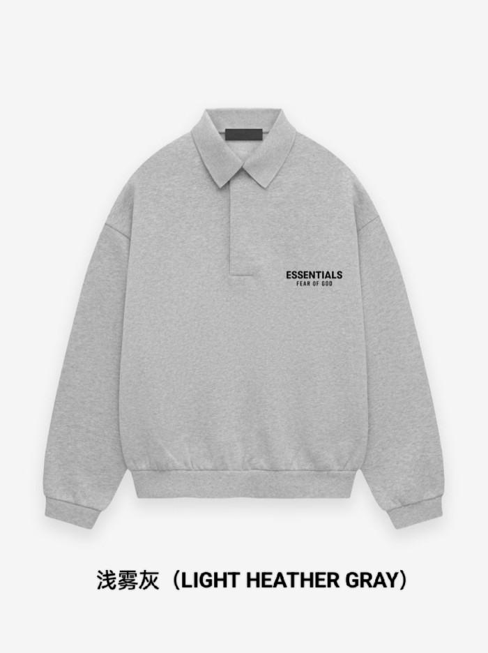 [Big & Tall for weights up to 220 lbs]1:1 quality version Silicone Letter Lapel Holiday Core Fleece Polo Hoodie 3 colors 28496740