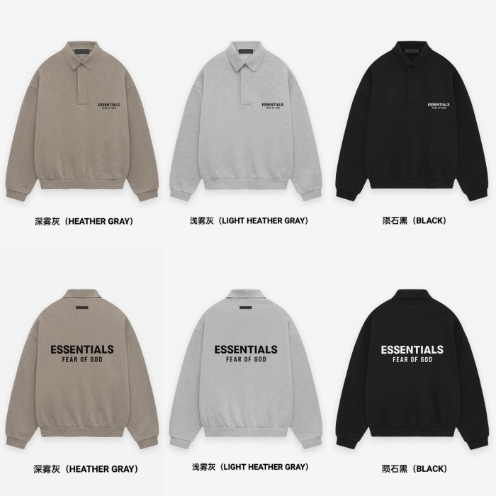 [Big & Tall for weights up to 220 lbs]1:1 quality version Silicone Letter Lapel Holiday Core Fleece Polo Hoodie 3 colors 28496740