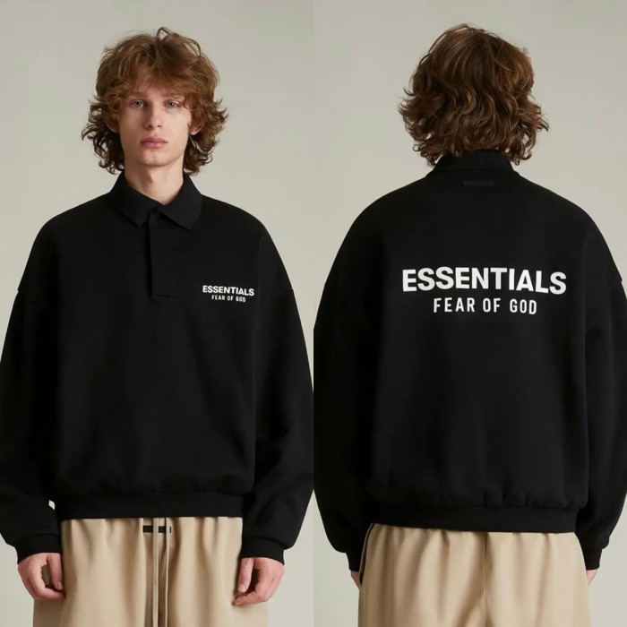 [Big & Tall for weights up to 220 lbs]1:1 quality version Silicone Letter Lapel Holiday Core Fleece Polo Hoodie 3 colors 28496740