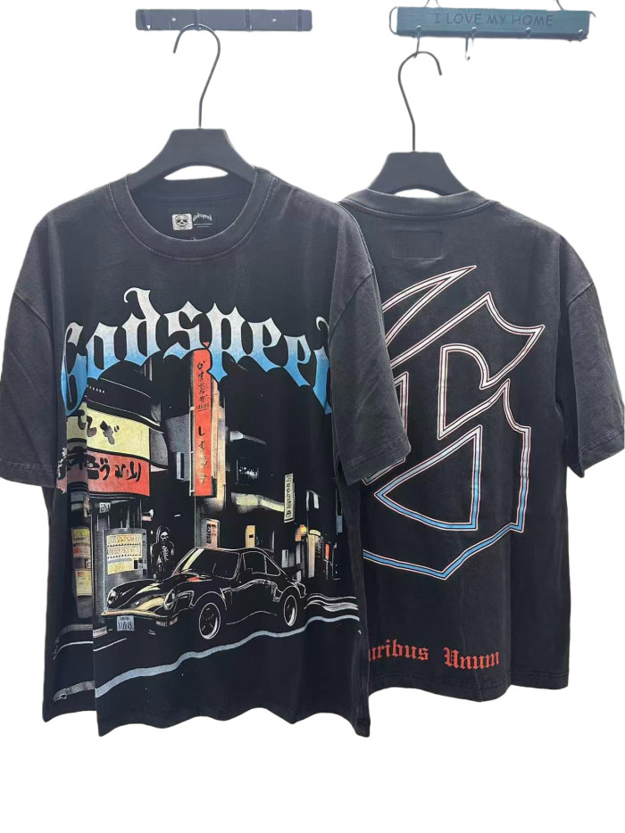 [Buy Two Get One Free]Japanese Street Skull Print Washed Version Tee 2 colors 28498717