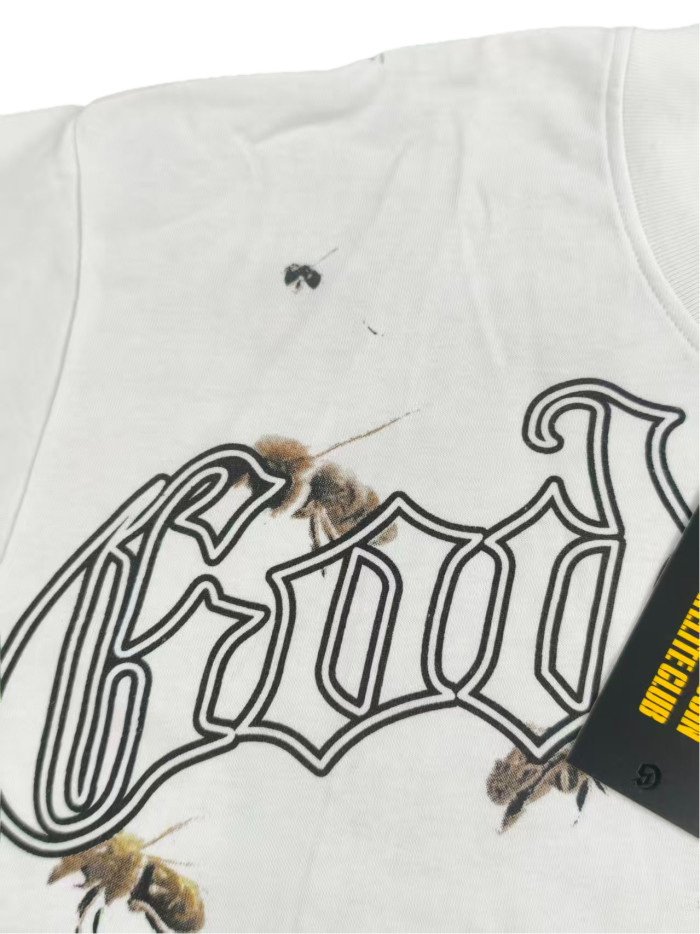 27931304 Bee Flower Bush Skull Print Tee 2 colors