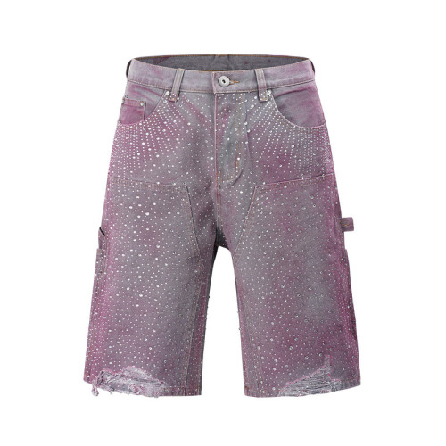 Full-Diamond Shorts Splash-Dyed Gradient Denim Shorts 2 colors 28500152