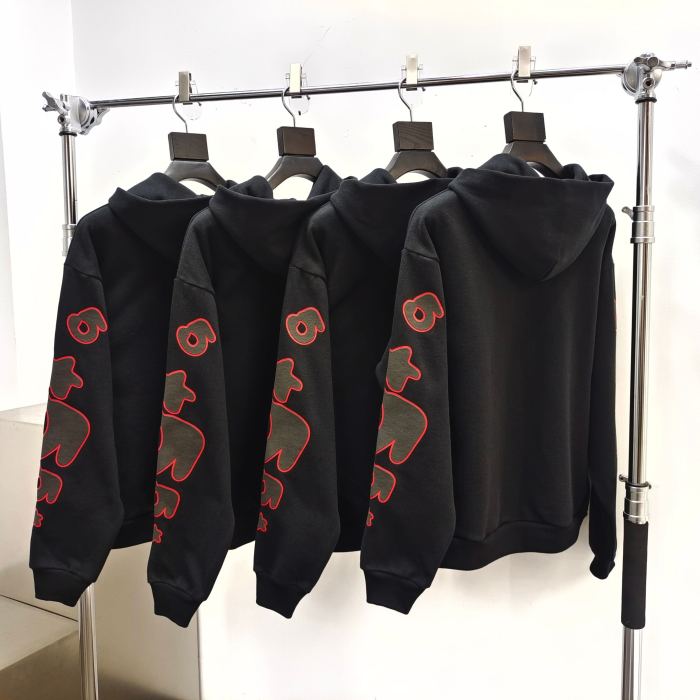 1:1 quality version Black-Letter Red-Border Logo Printed Hoodie 28512689