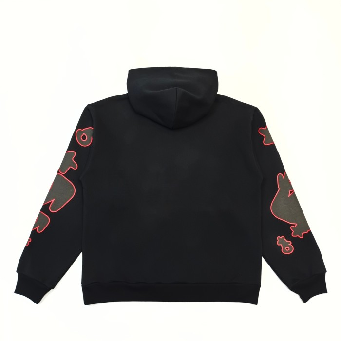 1:1 quality version Black-Letter Red-Border Logo Printed Hoodie 28512689