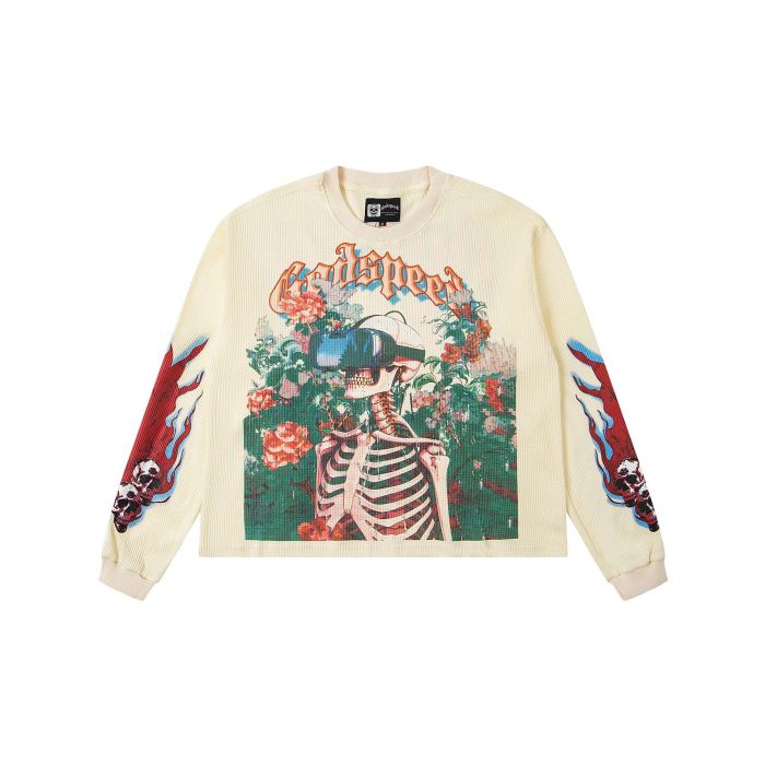 Skeleton with VR Glasses Printed Washed Version Long-Sleeve T-Shirt 2 colors 28512646