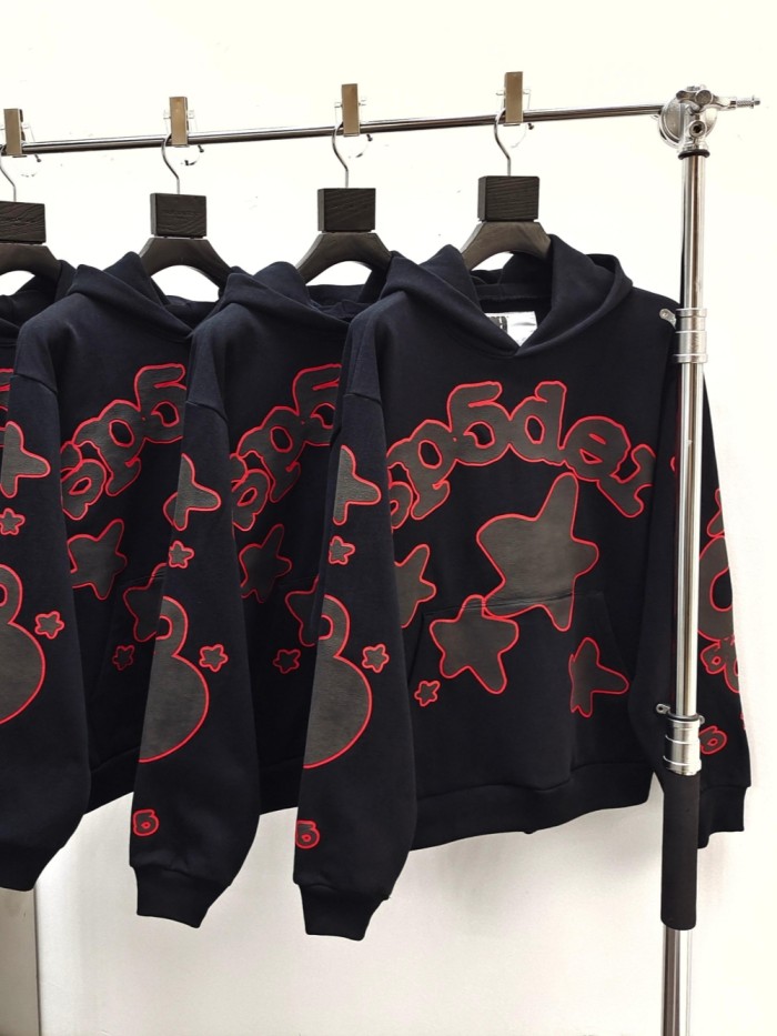 1:1 quality version Black-Letter Red-Border Logo Printed Hoodie 28512689
