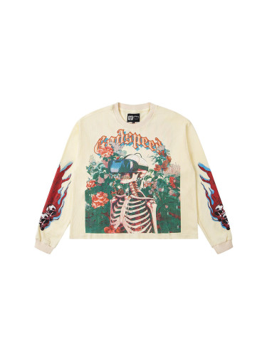 Skeleton with VR Glasses Printed Washed Version Long-Sleeve T-Shirt 2 colors 28512646