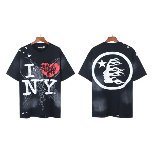 [Buy Two Get One Free]Cracked Letter Print Washed Version Distressed Tee 28515200
