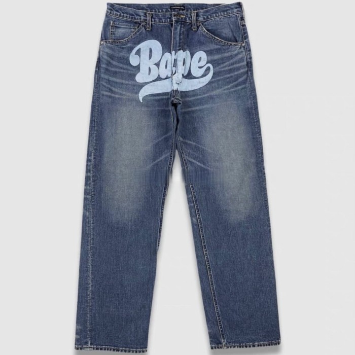 1:1 quality version Lightning Star Ape Head Print Jeans 9 colors 28514941
