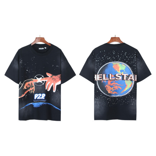 [Buy Two Get One Free]Earth Logo Ink-Splash Print Washed Version Tee 28515051