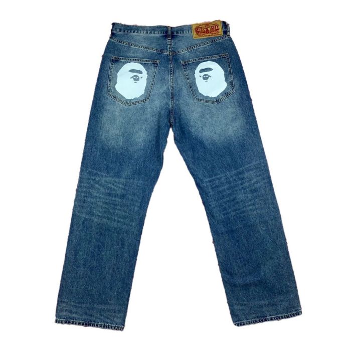 1:1 quality version Lightning Star Ape Head Print Jeans 9 colors 28514941