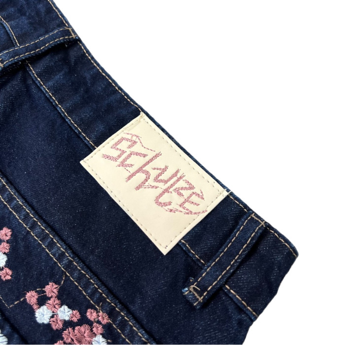 Embroidered Cherry Blossom Denim Jeans 28519272