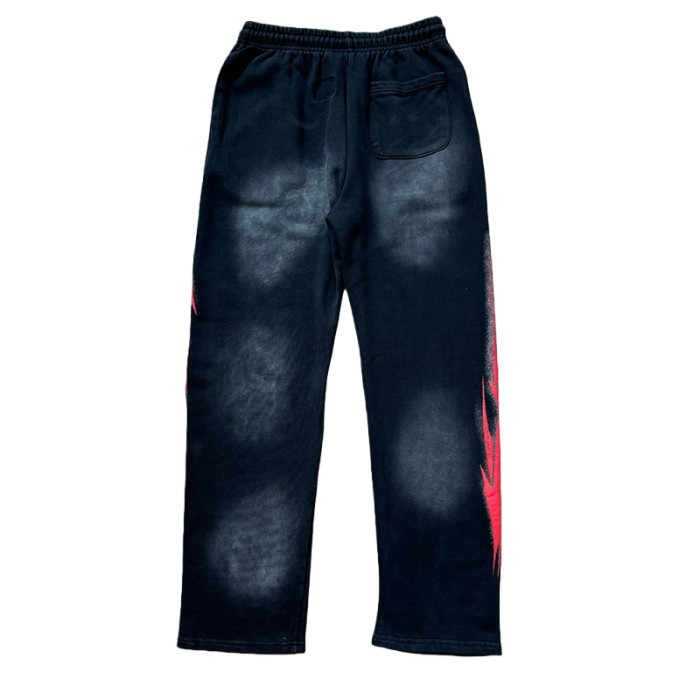 Sport Red Logo Print Washed Version hoodie & pants set 28519162