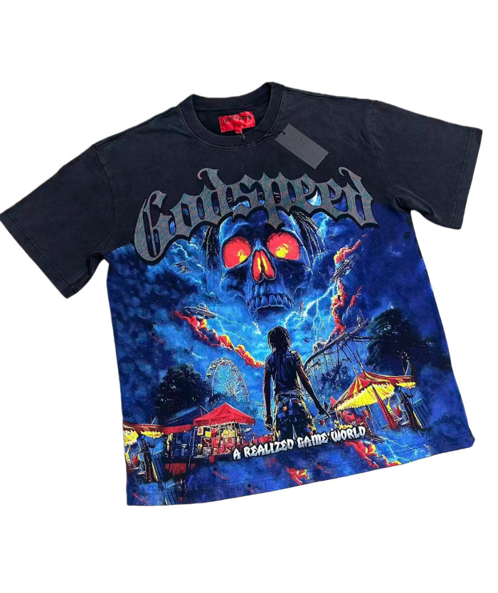 [Buy Two Get One Free]Realized Gaming World Printed Washed Version Tee 2 colors 28523748