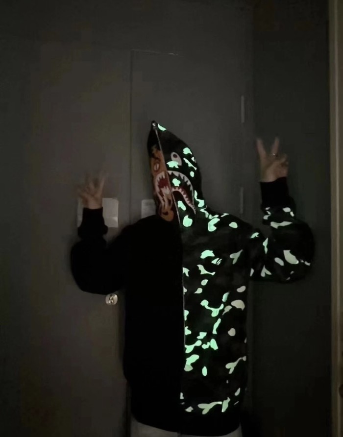 1:1 quality version FW25 CITY Camo Patchwork Glow-in-the-Dark Zipper Hoodie 2 colors 28523740