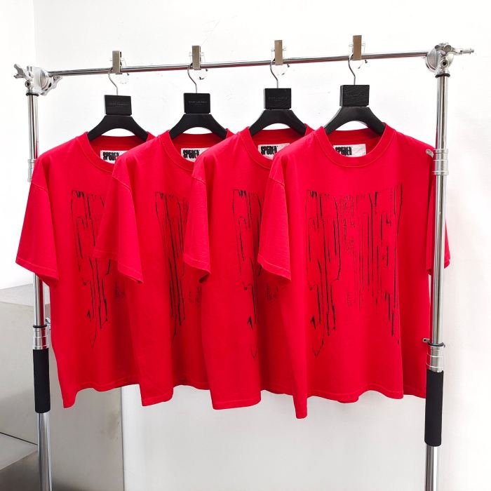 [Big & Tall for weights up to 220 lbs]1:1 quality version Dotted Letter Print Washed Version Tee 2 colors 28493191