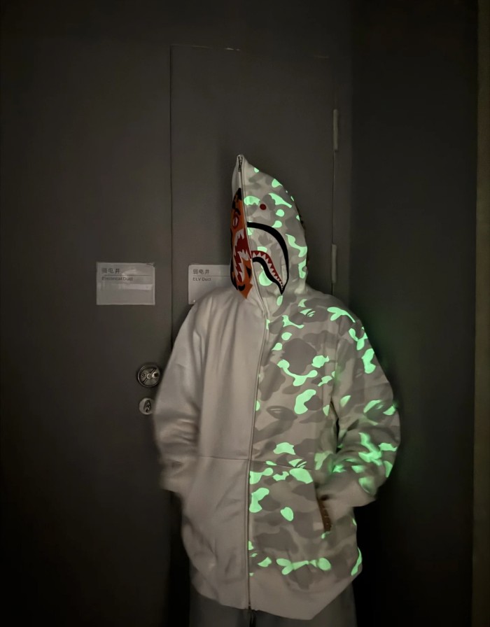 1:1 quality version FW25 CITY Camo Patchwork Glow-in-the-Dark Zipper Hoodie 2 colors 28523740