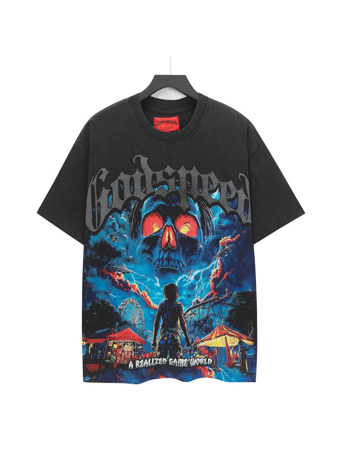 [Buy Two Get One Free]Realized Gaming World Printed Washed Version Tee 2 colors 28523748