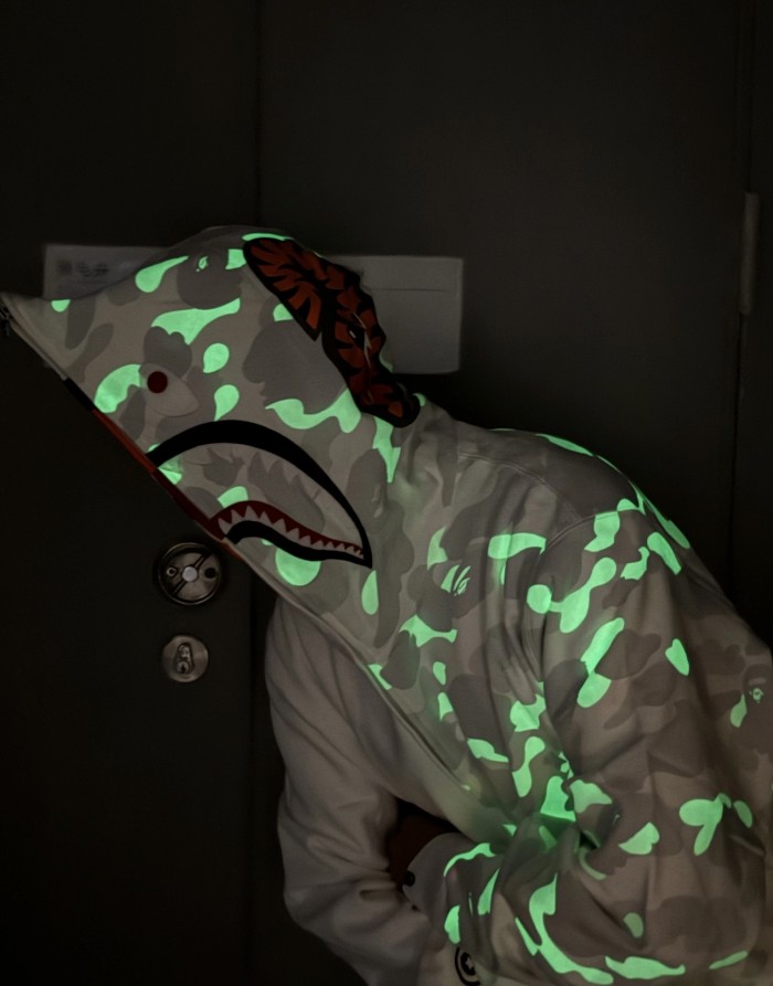 1:1 quality version FW25 CITY Camo Patchwork Glow-in-the-Dark Zipper Hoodie 2 colors 28523740