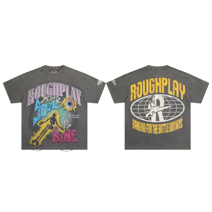 Band-Aid Skull Rhinestone Print Washed Version Distressed Tee 28529870