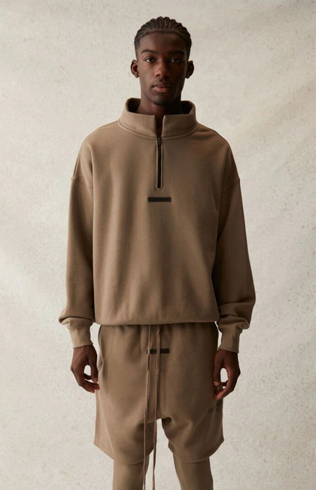 [Big & Tall for weights up to 220 lbs]1:1 quality version Back Silicone Letter Mockneck Half-Zip Sweatshirt 5 colors 28529897