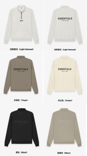 [Big & Tall for weights up to 220 lbs]1:1 quality version Back Silicone Letter Mockneck Half-Zip Sweatshirt 5 colors 28529897