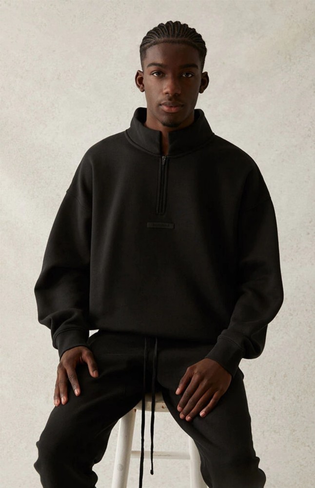 [Big & Tall for weights up to 220 lbs]1:1 quality version Back Silicone Letter Mockneck Half-Zip Sweatshirt 5 colors 28529897