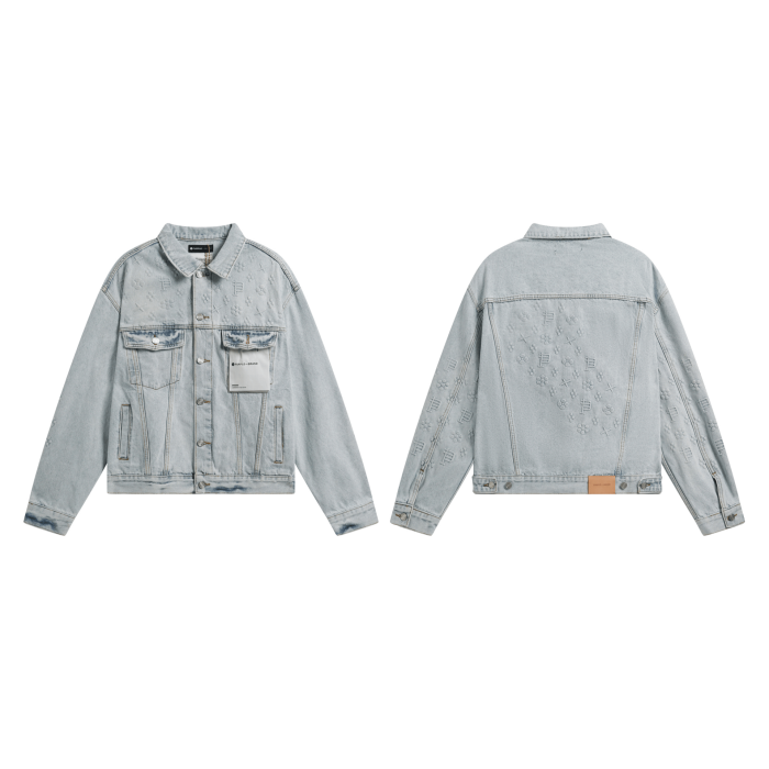 Patterned Printed Denim Jacket 28531564