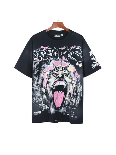 [Buy Two Get One Free]Parody Portrait Print Washed Version Distressed Tee 28559317