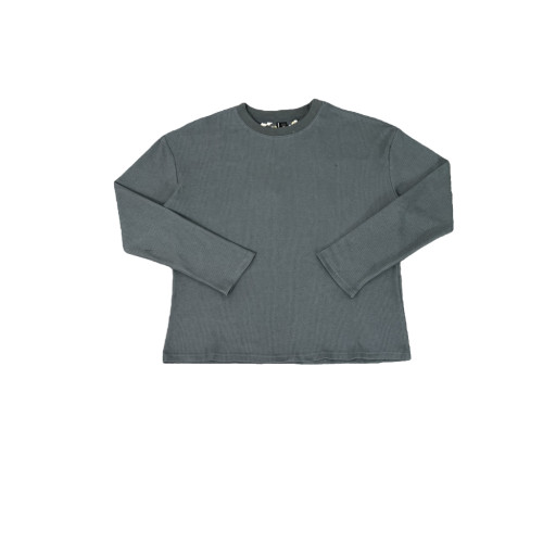 Floral Embroidered Waffle-Weave Long Seeve T-Shirt 28559489