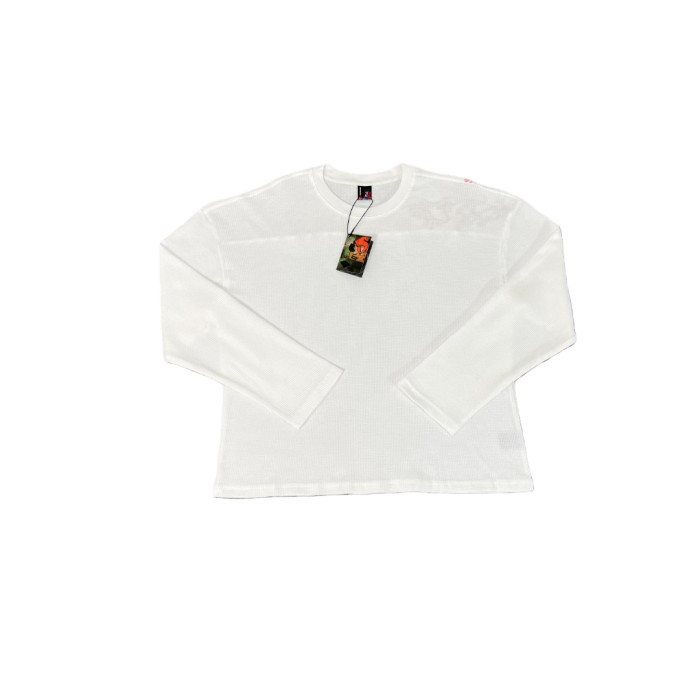 [50% Off]Derschutze Cherry Blossom Embroidered Waffle Weave Long Sleeve T-Shirt 28565684