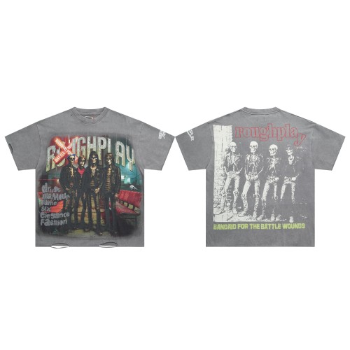 Skeleton sisters 4 Hotfix Rhinestone Print Washed Version Tee 28572230