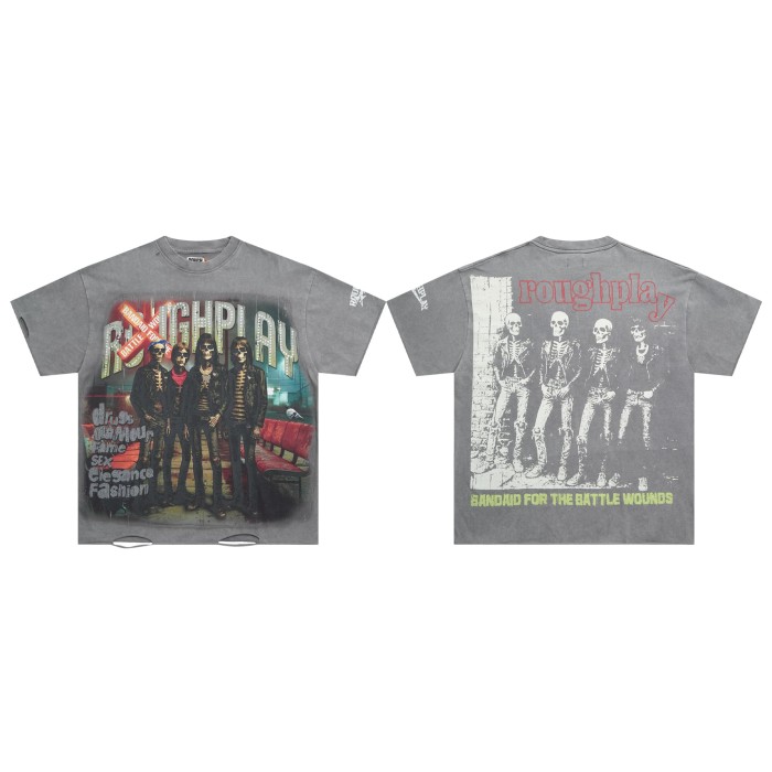 Skeleton sisters 4 Hotfix Rhinestone Print Washed Version Tee 28572230