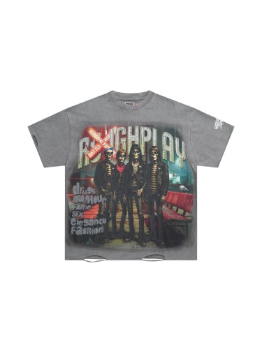 Skeleton sisters 4 Hotfix Rhinestone Print Washed Version Tee 28572230