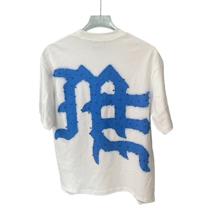 Diamond-Embellished Letter Print Tee 4 colors 28572159