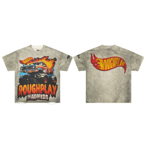 Huge Tire Four-wheel Drive Print Washed Version Tee 28572234