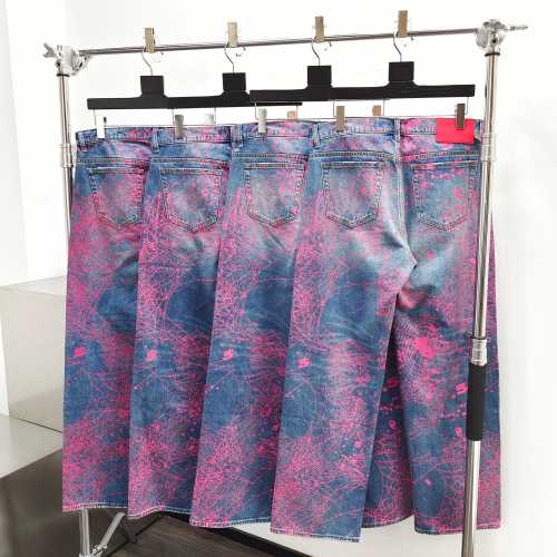 [Big & Tall for weights up to 220 lbs]1:1 quality version Full-Print Pink Spiderweb Denim Jeans 28572240