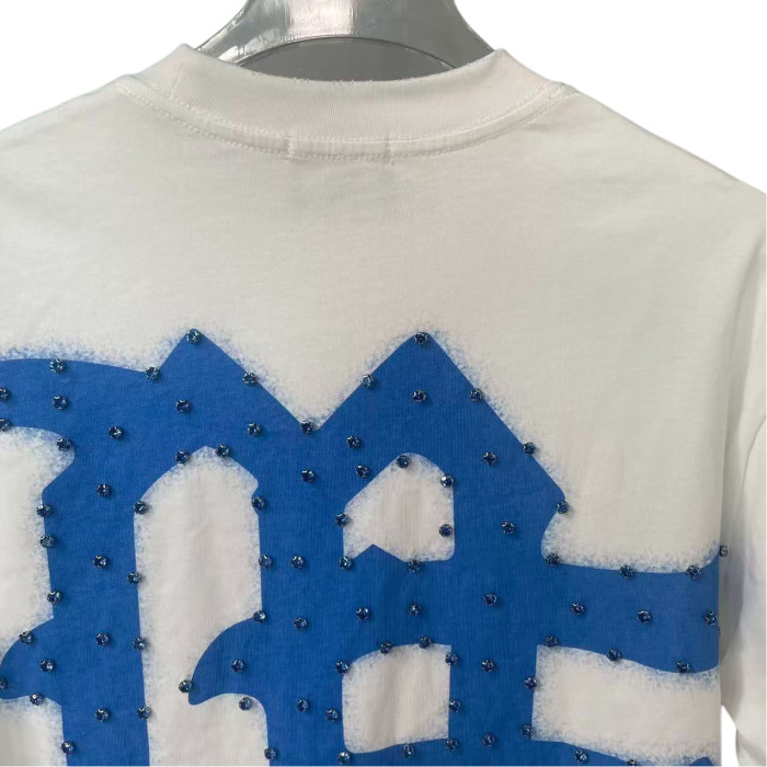 Diamond-Embellished Letter Print Tee 4 colors 28572159