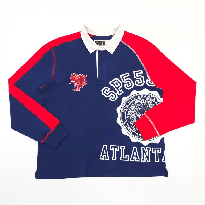 [Big & Tall for weights up to 220 lbs]1:1 quality version Blue and Red Patchwork Polo Long Sleeve T-Shirt 28576443