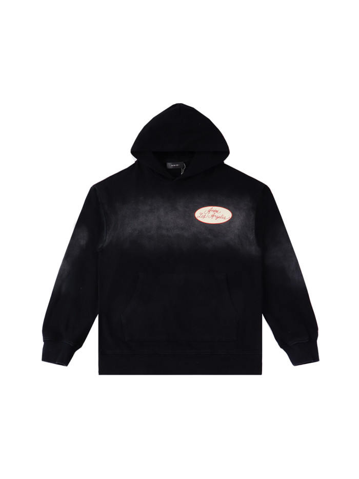 Back Multi-Badge Print Washed Version Hoodie 28441780