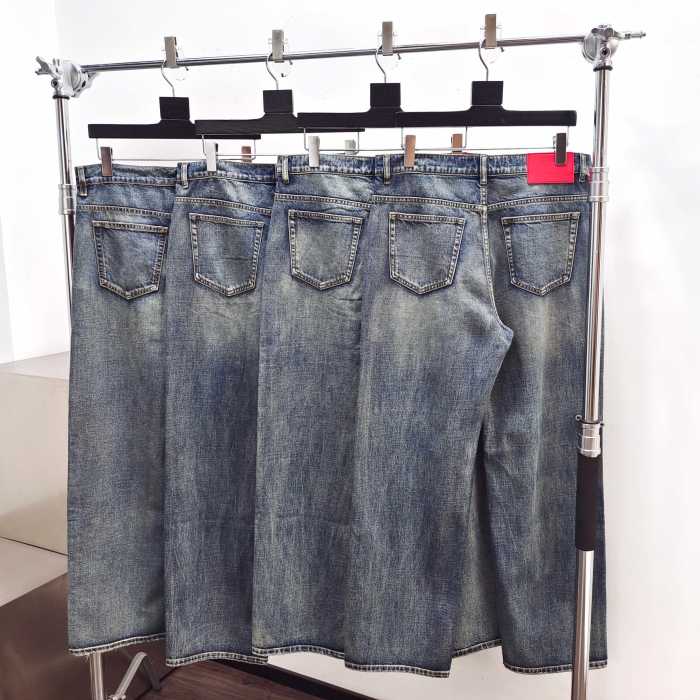 [Big & Tall for weights up to 220 lbs]1:1 quality version Patchwork Embroidery Denim Zipper Jacket & Jeans Set 28576449