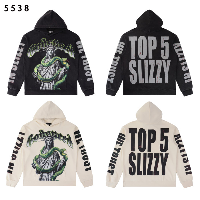 Statue of Liberty Snake Print Washed Version Hoodie 2 colors 28576292