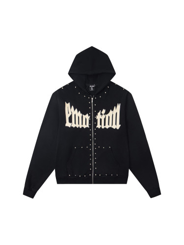 [50% Off]Mixed Emotion Logo Printed Beaded Zipper Hoodie 2 colors 28437362